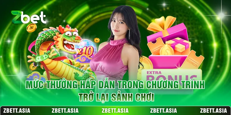 Mức thưởng hấp dẫn trong chương trình trở lại sảnh chơi